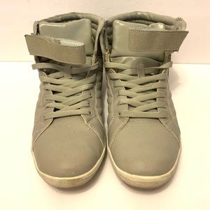 Gray hightop sneakers